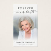 Forever in Our Hearts Photo Beach Prayer Cards Visitekaartje (Voorkant)