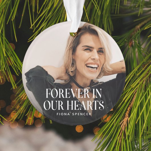 Forever in Our Hearts' Photo Memorial Kerstmis Ornament