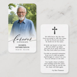 Forever in our Hearts Photo Prayer Card Visitekaartje