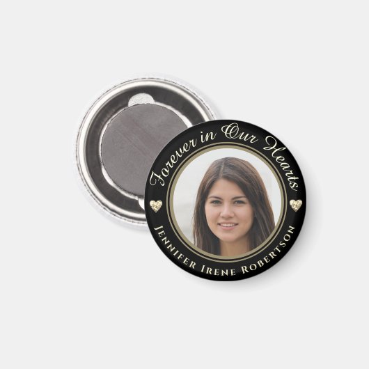 Forever in Our Hearts Photo Remembrance Magneet (Voorkant / Achterkant)
