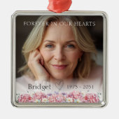 Forever In Our Hearts Pink Hydrangea Remembrance Metalen Ornament (Voorkant)