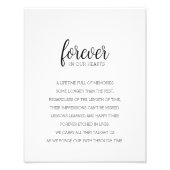 Forever in Our Hearts Remembrance Muurkunst Foto Afdruk (Voorkant)