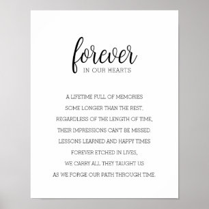Forever in Our Hearts Remembrance Muurkunst Poster