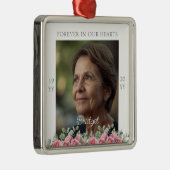 Forever In Our Hearts Roses Eucalyptus Remembrance Metalen Ornament (Rechts)