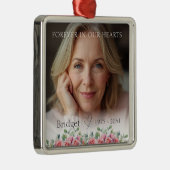 Forever In Our Hearts Roses Eucalyptus Remembrance Metalen Ornament (Rechts)