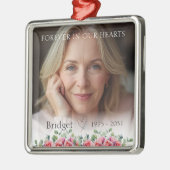 Forever In Our Hearts Roses Eucalyptus Remembrance Metalen Ornament (Links)