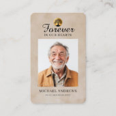 "Forever in our Hearts" Tree of Life Photo Prayer  Visitekaartje (Voorkant)