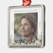 Forever In Our Hearts White Roses Remembrance Metalen Ornament (Links)