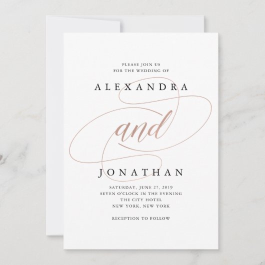 Forever Joined | Elegante huwelijksuitnodiging Kaart (Voorkant)