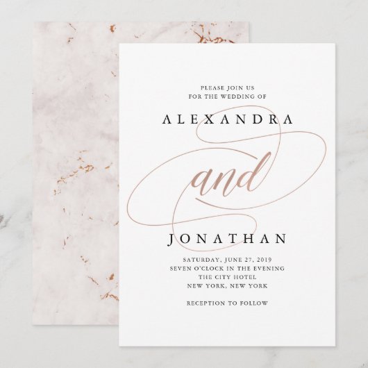 Forever Joined | Elegante huwelijksuitnodiging Kaart (Voorkant / Achterkant)