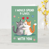 Forever Love 9 Levens Kattenkaart Kaart (Gele Bloem)