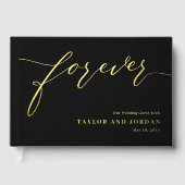 Forever Love Bewerkbare Kleur Folie Guestbook Gastenboek (Voorkant)