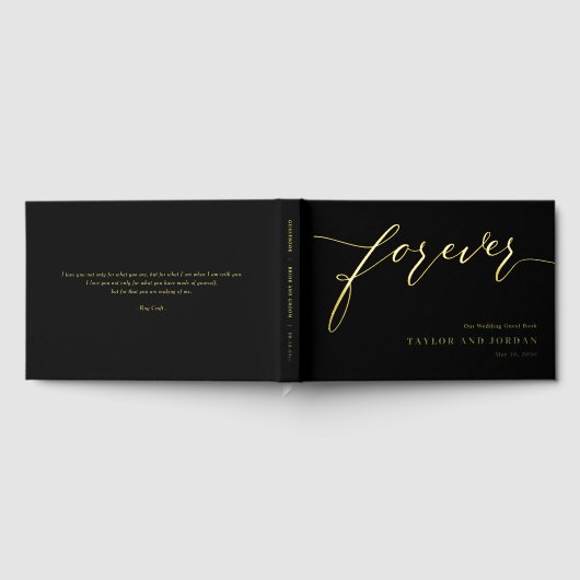 Forever Love Bewerkbare Kleur Folie Guestbook Gastenboek (Volledig)