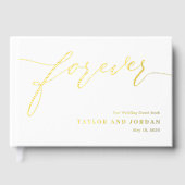 Forever Love Bewerkbare Kleur Folie Guestbook Gastenboek (Voorkant)