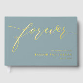 Forever Love Bewerkbare Kleur Folie Guestbook Gastenboek (Voorkant)