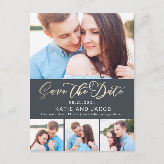 Forever Love BEWERKBARE KLEUR Save the Date Briefkaart (Voorkant)