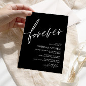 Forever Love Black & White Minimalist Weddenschap Kaart