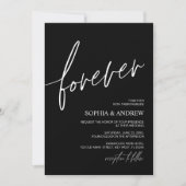 Forever Love Black & White Minimalist Weddenschap Kaart (Voorkant)