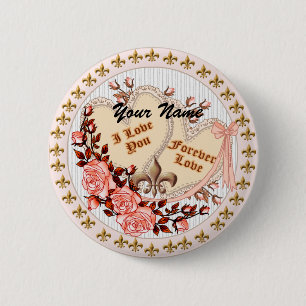 Forever Love bruiloft pin knop Ronde Button 5,7 Cm