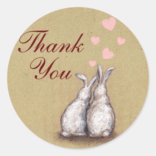 Forever Love Bunnies Bedankt Sticker 2 (Voorkant)