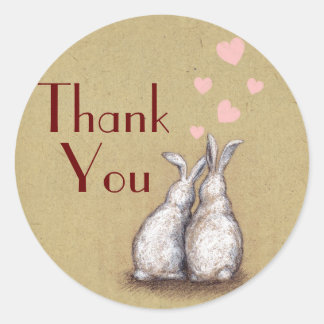 Forever Love Bunnies Custom Bedankt Sticker