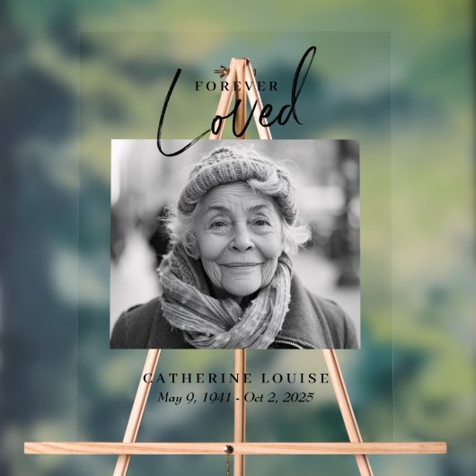 Forever Love Celebration of Life Funeral Welkom Acryl Bord (Neutraal)