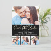 Forever Love Collage Wedding Save The Date Kaart (Staand voorkant)