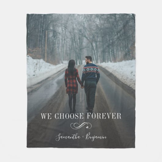 Forever Love Couple Photo Script Fleece Deken (Voorkant)