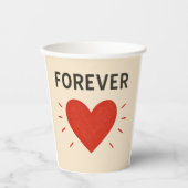 Forever Love Cup Papieren Bekers (Voorkant)