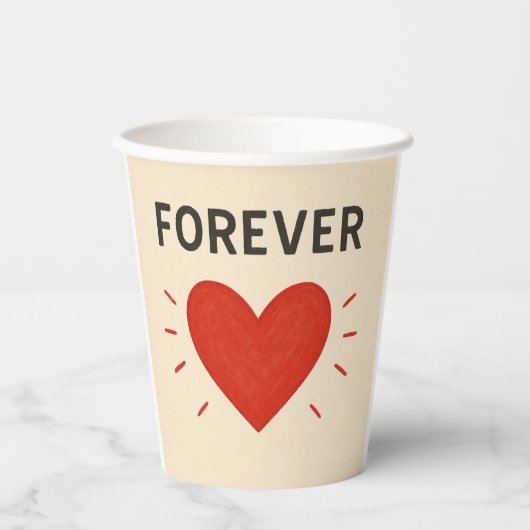 Forever Love Cup Papieren Bekers (Voorkant)