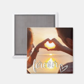 Forever Love Custom Couples Foto Magneet (Voorkant / Achterkant)