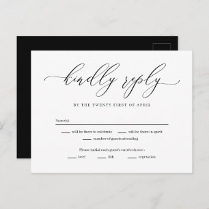 Forever Love Editable Color RSVP Reply Card Briefkaart