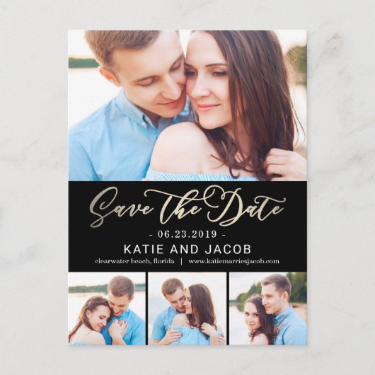 Forever Love EDITABLE COLOR Save the Date Briefkaa Aankondigingskaart (Voorkant)