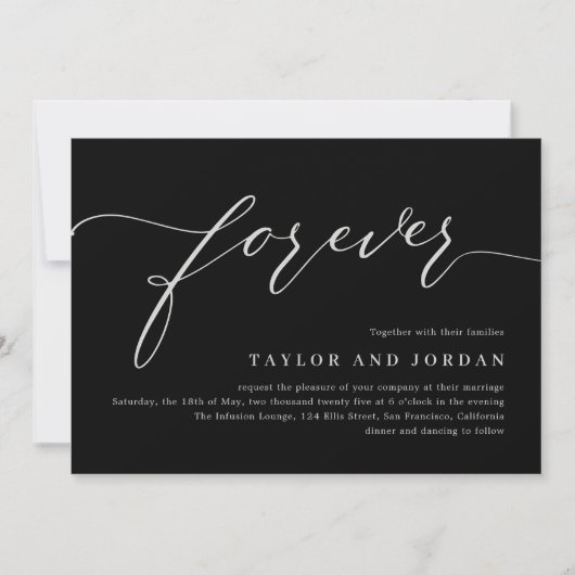 Forever Love EDITABLE COLOR Weddenschap Invitation Kaart (Voorkant)