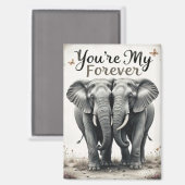Forever Love Elephants Wildlife Art Magneet (Voorkant / Achterkant)