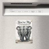 Forever Love Elephants Wildlife Art Magneet (Insitu (Vaatwasser))