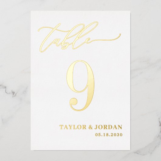 Forever Love FOLIE Bewerkbaar Kleurentabel Nummer Folie Uitnodiging (Voorkant)