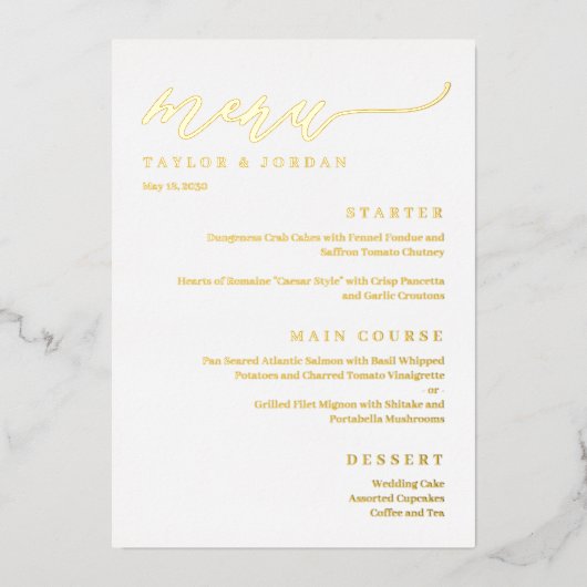 Forever Love FOLIE Modern Wedding Menu Kaart (Voorkant)