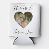 Forever Love Foto Hart Lijst Bruiloft Blikjeskoeler (Voorkant)