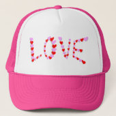 Forever Love Hearts roze Romantic Sweet Trucker Pet (Voorkant)