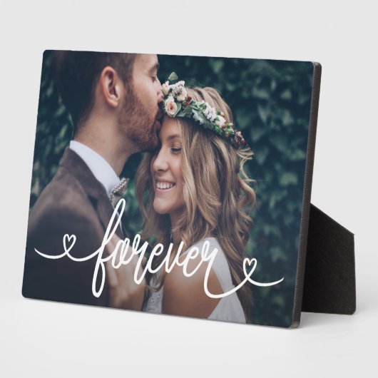 Forever Love Hearts Valentijnse gepersonaliseerde  Fotoplaat (Zijkant)