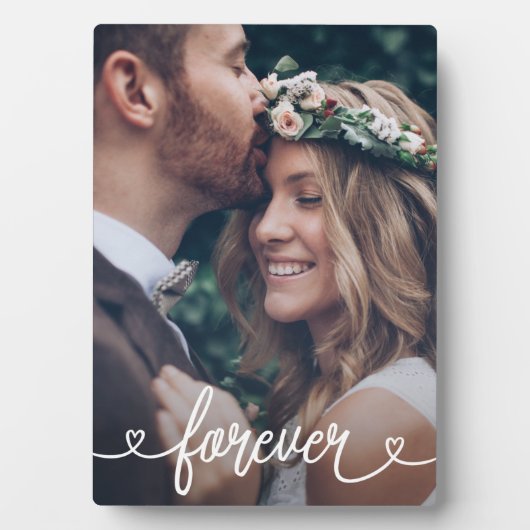 Forever Love Hearts Valentijnse gepersonaliseerde  Fotoplaat (voorkant)