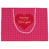 Forever Love I Love You Text Valentine Gift Bag Groot Cadeauzakje (Achterkant)
