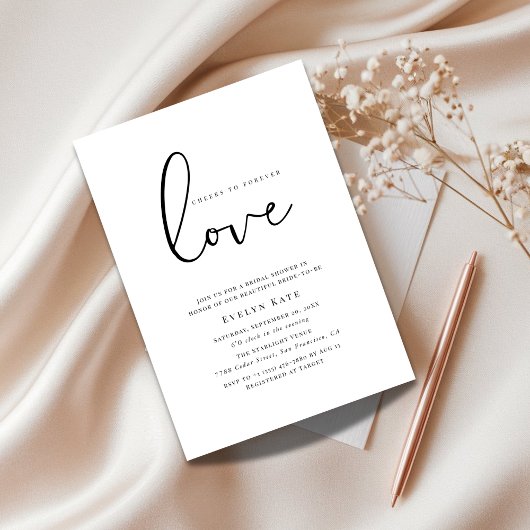 Forever Love Modern Script Vrijgezellenfeest Kaart