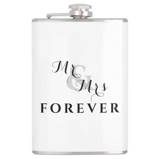 Forever Love Mr & Mrs Wedding Flask Heupfles (Voorkant)