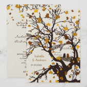 Forever Love Nest Fall Wedding Invite Kaart (Voorkant / Achterkant)