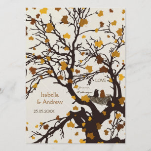 Forever Love Nest Fall Wedding Invite Kaart