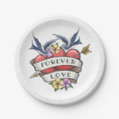 Forever Love Paper-Borden Papieren Bordje (Voorkant)