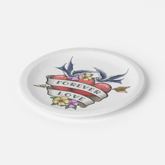Forever Love Paper-Borden Papieren Bordje (Gekanteld)