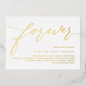 Forever Love Real Folie Wedding Invitation Folie Uitnodiging (Voorkant)